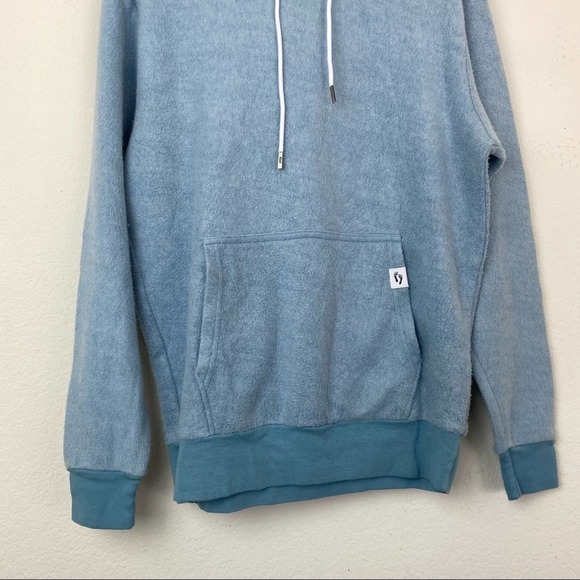FEAT BlanketBlend Blue Hoodie Front Pocket SZ Medium - Picture 3 of 10